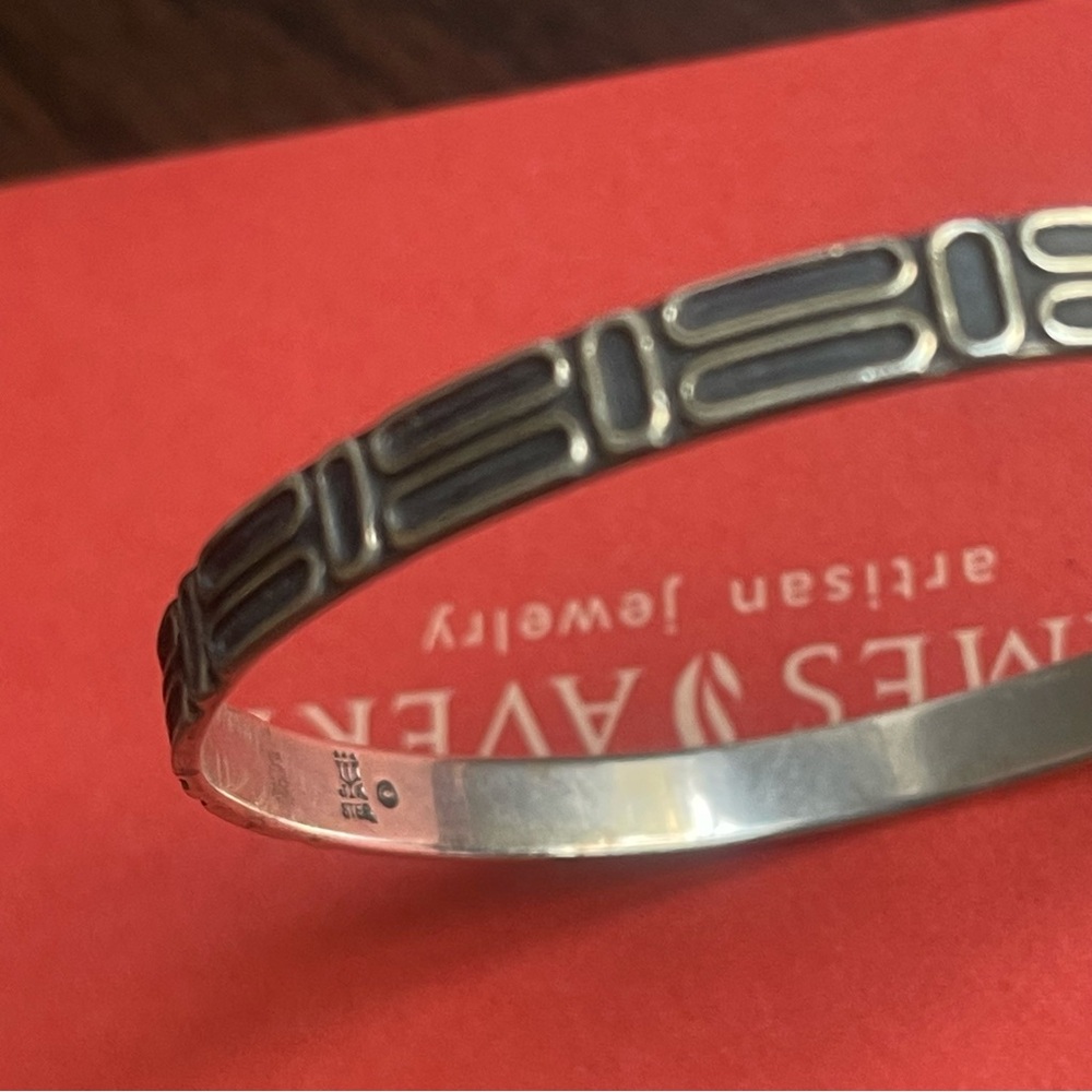 James Avery Silver Geometric Patterned Bangle - image 7
